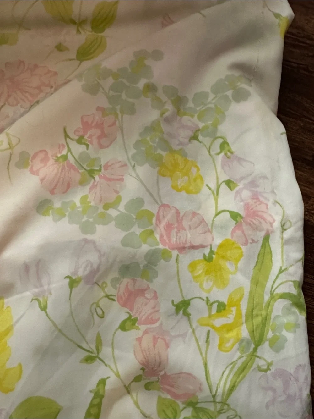 Vintage Floral Sweet Pea Springmaid Full Size Sheet/Flat Sheet & 1 Pillow case